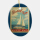 Ornamento De Cerâmica Viagens vintage Califórnia do veleiro da praia de (Verso)