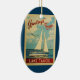 Ornamento De Cerâmica Viagens vintage Califórnia do veleiro de Lake (Right)