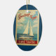 Ornamento De Cerâmica Viagens vintage Califórnia do veleiro de Lake (Lateral)