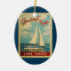 Ornamento De Cerâmica Viagens vintage Califórnia do veleiro de Lake (Frente)