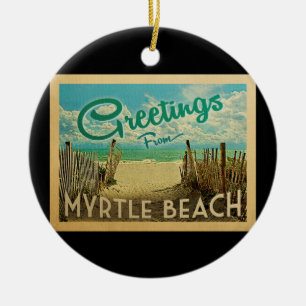 Ornamento De Cerâmica Viagens vintage de Myrtle Beach