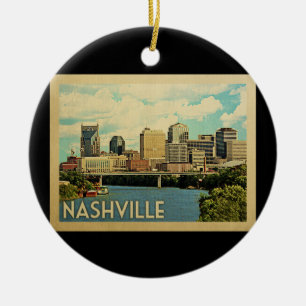 Ornamento De Cerâmica Viagens vintage do Tennessee Nashville