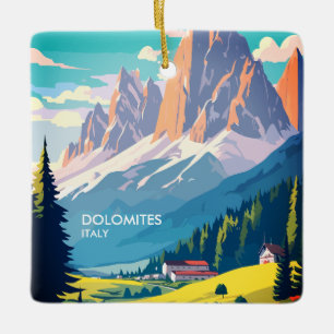 Ornamento De Cerâmica Viagens vintage Dolomites Itália