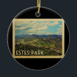 Ornamento De Cerâmica Viagens vintage Estes Park Colorado<br><div class="desc">Estes Park Colorado design em estilo Viagens vintage apresentando uma bela vista da natureza da montanha.</div>