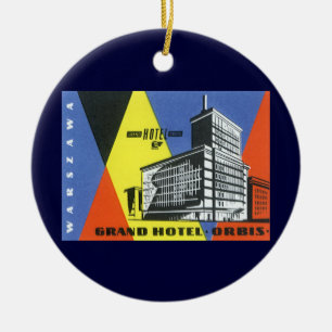 Ornamento De Cerâmica Viagens vintage Europe, Varsóvia (Varsóvia), Polôn