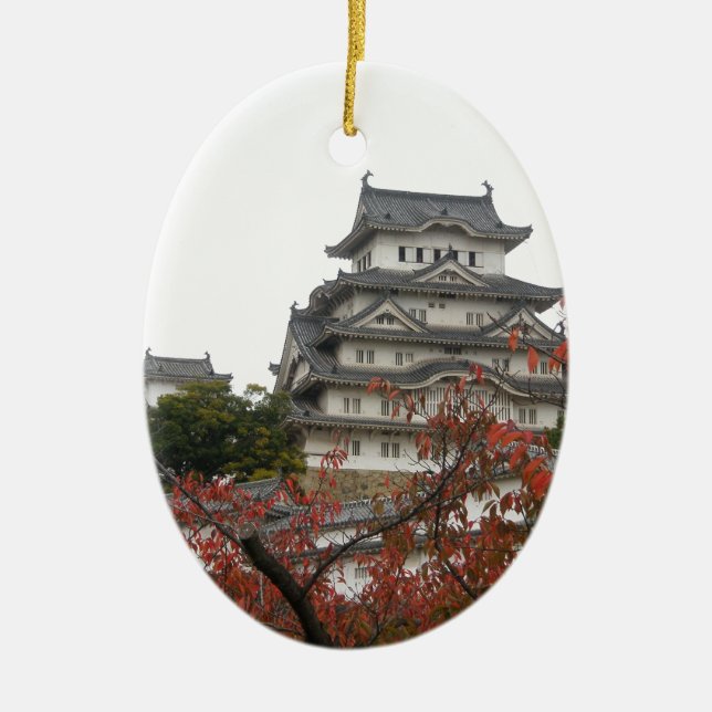 Ornamento De Cerâmica Viajar Castelo Himeji (Frente)