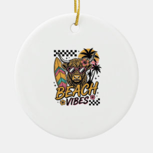 Ornamento De Cerâmica Vibrações de Praia Vaca das Terras Altas Arte Veto