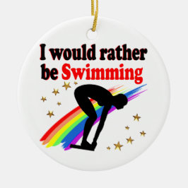 ORNAMENTO DE CERÂMICA VIBRANTE E COR EU PREFERENCIALMENTE NADANDO