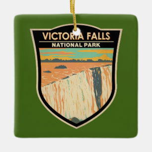 Ornamento De Cerâmica Victoria Falls National Park Viagem Art Vintage