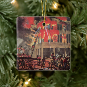 Ornamento De Cerâmica Vida de bombeiro, fogos de artifício de negócios v