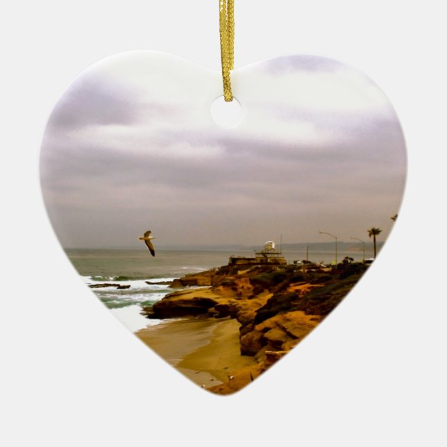 Ornamento De Cerâmica Vida de La Jolla (Frente)