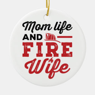 Ornamento De Cerâmica Vida de Mãe e Esposa de Bombeiro