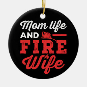 Ornamento De Cerâmica Vida de Mãe e Esposa de Bombeiro