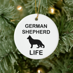 Ornamento De Cerâmica vida german shepherd