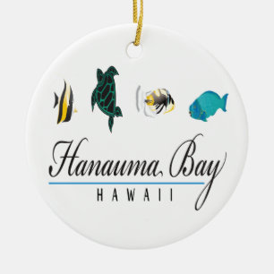 Ornamento De Cerâmica Vida marinha de Havaí da baía de Hanauma