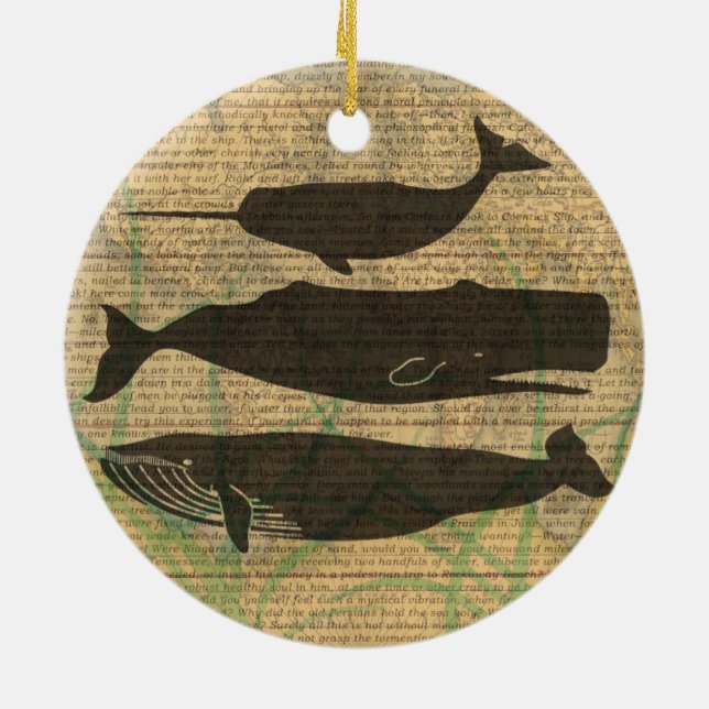 Ornamento De Cerâmica Vida marítima náutica antiaérea de baleia (Traseira)