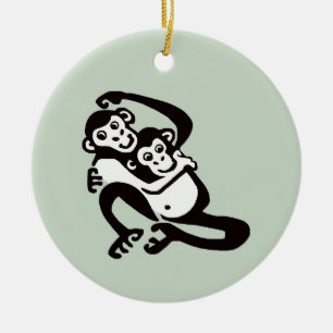 Ornamento De Cerâmica Vida selvagem - BONOBO-Chimpanzé - Natureza