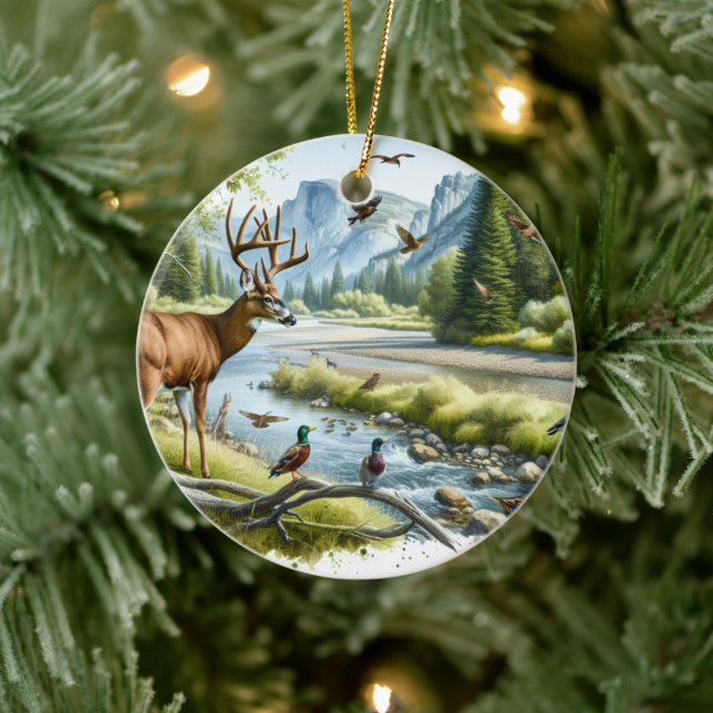 Ornamento De Cerâmica Vida Selvagem da Curva de Ferradura (Árvore)