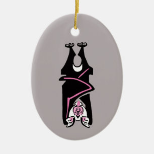 Ornamento De Cerâmica Vida selvagem - MTD rosa e preto - Dia das Bruxas
