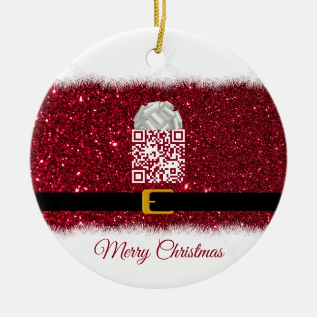 Ornamento De Cerâmica Vídeo da família e foto-Natal - exclusivo (Frente)