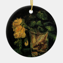 Ornamento De Cerâmica Vidro com Rosas de Vincent van Gogh