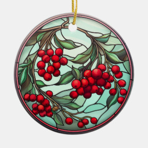 Ornamento De Cerâmica Vidro Espanhol Vermelho e Verde Decoração Festiva