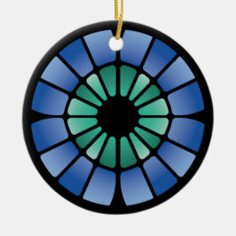 Ornamento De Cerâmica Vidro Manchado (Radial - Meia-Noite)