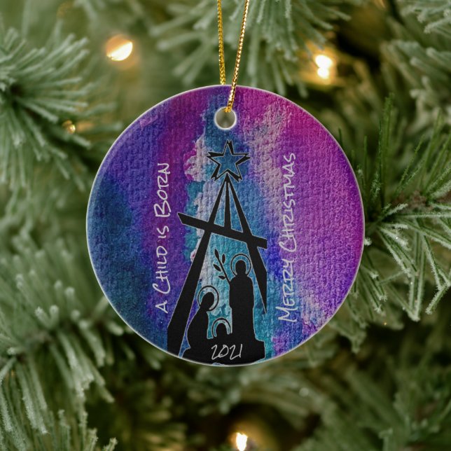 Ornamento De Cerâmica Vidro Natividade Cerâmica (Árvore)