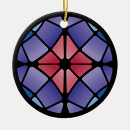Ornamento De Cerâmica Vidro Pintado (Radial - Meia-Noite)