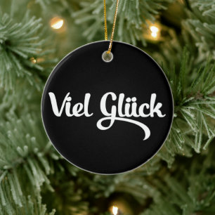 Ornamento De Cerâmica Viel Glück Língua alemã com boa sorte
