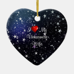 Ornamento De Cerâmica Vietnã: Eu Amo Minha Mulher Vietnamita