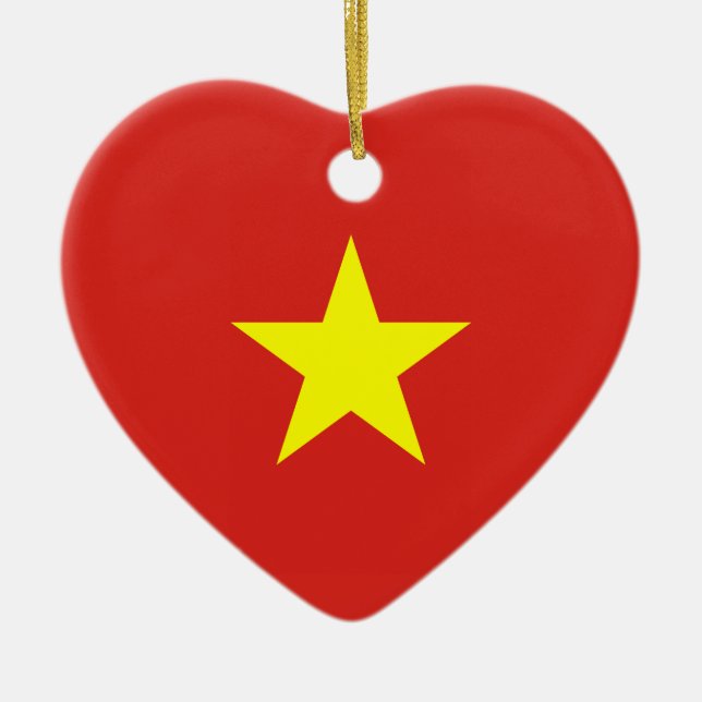 Ornamento De Cerâmica Vietnam - bandeira vietnamiana (Frente)