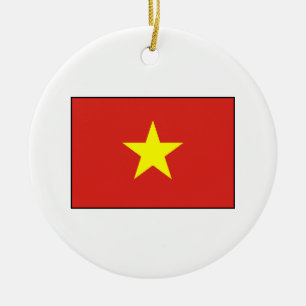 Ornamento De Cerâmica Vietnam - bandeira vietnamiana