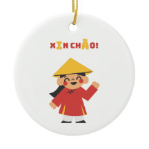 "Vietnamita 'Xin Chào!' Chaveiro - Presente cultur