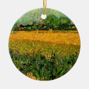 Ornamento De Cerâmica View of Arles with Irises by Vincent van Gogh