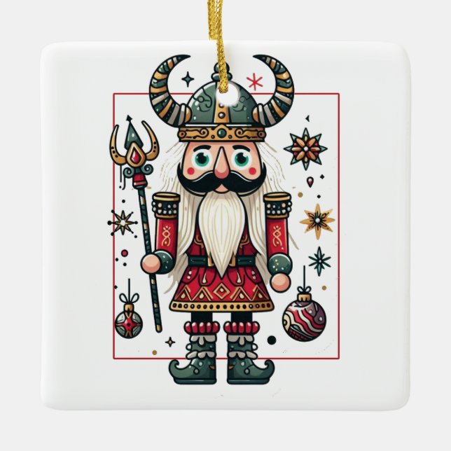 Ornamento De Cerâmica Viking Nutcracker (Frente)