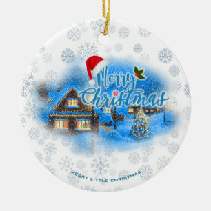 Ornamento De Cerâmica Vila mágica do Natal