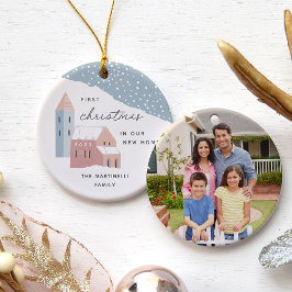 Ornamento De Cerâmica Vila Snowy | Primeiro Natal em Nossa Nova Casa