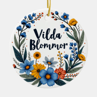 Ornamento De Cerâmica Vilda Blommor Swedish Wildflower Ornament