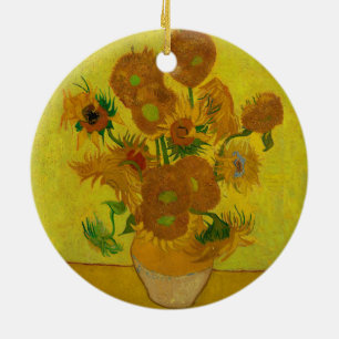 Ornamento De Cerâmica Vincent Van Gogh 15 Sunflower Painting