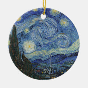 Ornamento De Cerâmica Vincent van Gogh A Noite Estelar, junho de 1889