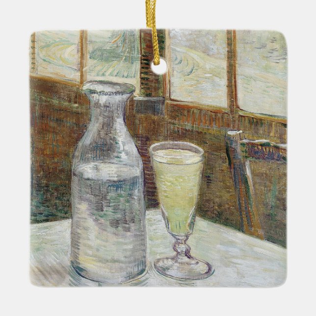 Ornamento De Cerâmica Vincent van Gogh Absinthe, famoso quadro (Frente)