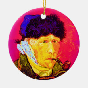 Ornamento De Cerâmica Vincent Van Gogh - Autorretrato Bandagem Pop Art