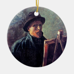 Ornamento De Cerâmica Vincent Van Gogh - Autorretrato com Chapéu Escuro 