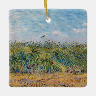 Ornamento De Cerâmica Vincent van Gogh - Campo de Trigo com uma Cotovia