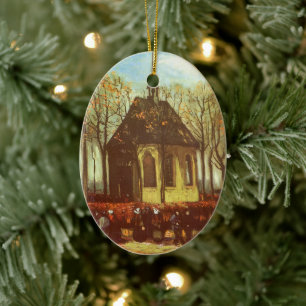 Ornamento De Cerâmica Vincent van Gogh - Capela em Nuenen, Churchgoers