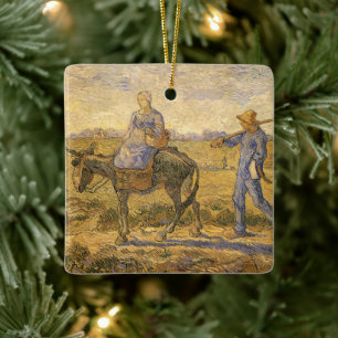 Ornamento De Cerâmica Vincent van Gogh - Casal camponês indo trabalhar