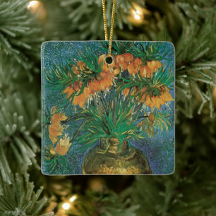 Ornamento De Cerâmica Vincent van Gogh - Fritillárias em um Vaso de Cobr