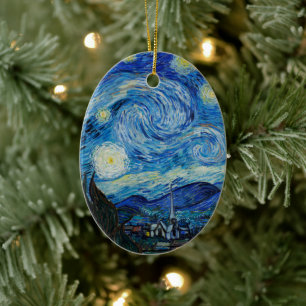 Ornamento De Cerâmica Vincent Van Gogh Na Noite Estrelada