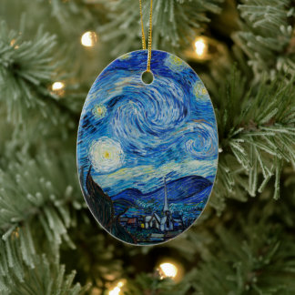 Ornamento De Cerâmica Vincent Van Gogh Na Noite Estrelada